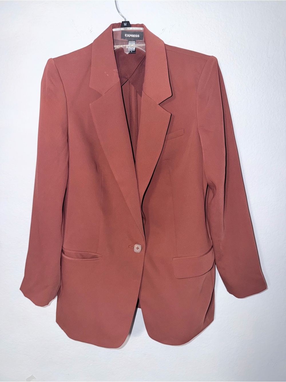 Express Women’s Brick Rust Single-Button Blazer